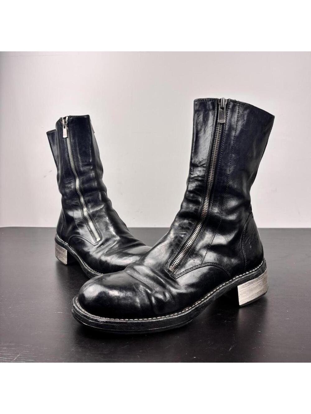 Guidi “Matrix” Front Zip Boots – Black Leather (Size 9 / 27 cm Insole)